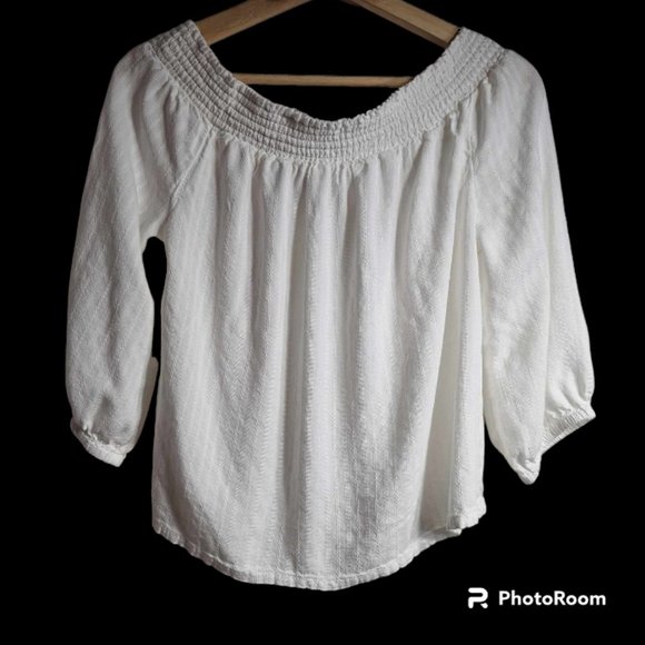 Lascana for Venus 3/4 Sleeve Crop Top with Lace-Up Ties Size Medium - Picture 3 of 6